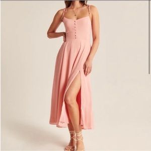 Abercrombie pink midi dresss with slit